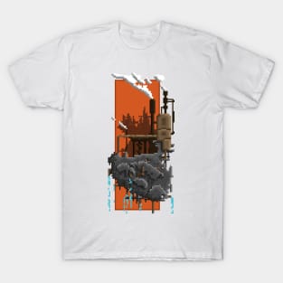 Pixel Landscape : Steam Factory T-Shirt